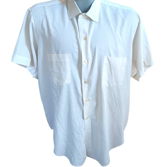 Vintage Men's XL Arrow Decton Shirt Batiste Short Sleeve 1970's Button-Up Dacron - Picture 3 of 5